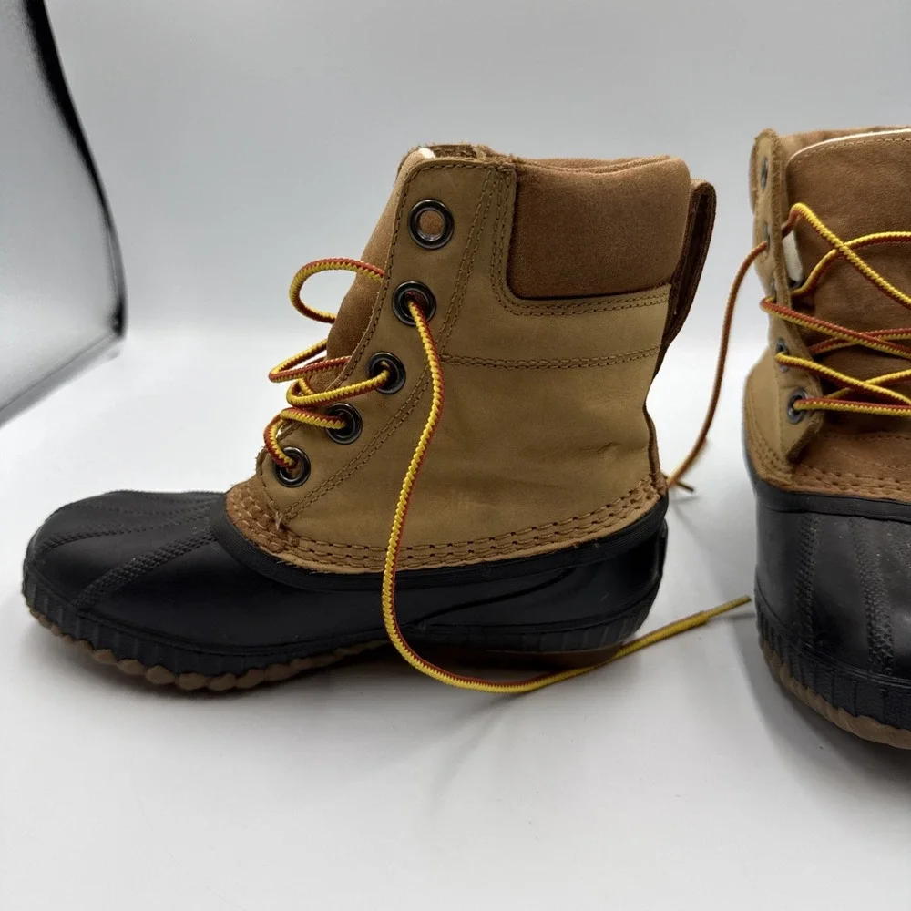 Sorel Waterproof Handmade Leather Duck  Lace-Up Rubber  unisex kids boots Size 2